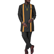 "Men's African Dashiki Patchwork Shirt and Pants Set"