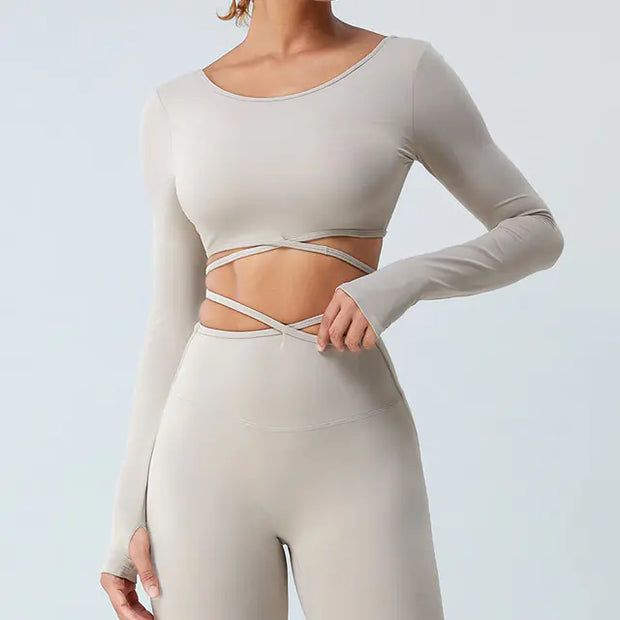 Women's 2-in-1 Long Sleeve Athletic Workout Tops