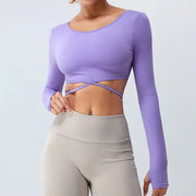 Women's 2-in-1 Long Sleeve Athletic Workout Tops