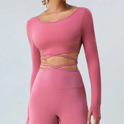 Women's 2-in-1 Long Sleeve Athletic Workout Tops